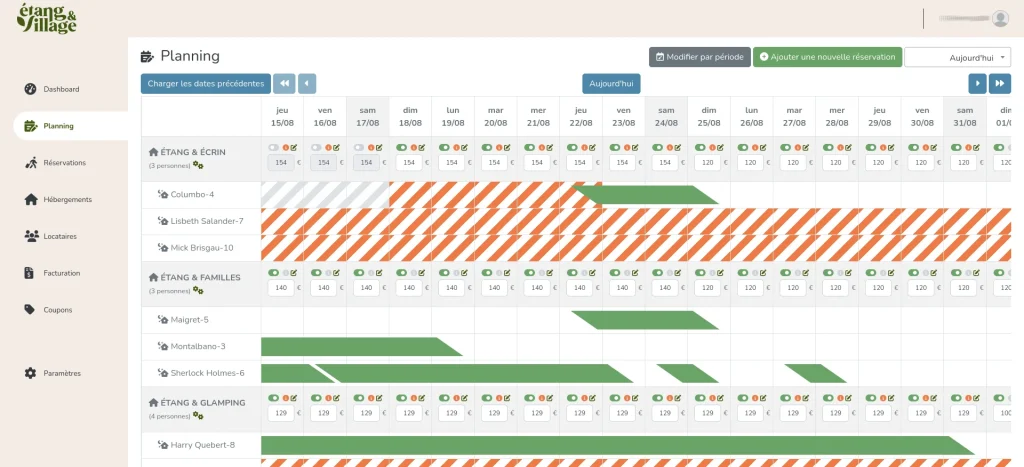 Application web de gestion de réservation type PMS